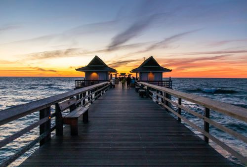 Florida pier at sunset