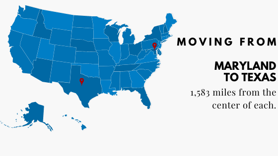 Moving from Maryland to Texas